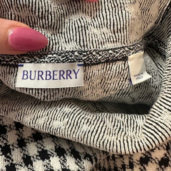 Burberry Warped Houndstooth Jacquard Sweater Check Turtleneck Wool Blend Knit - Picture 13 of 16